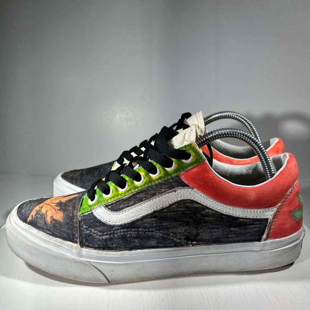 Vans Womens Size 11 Casual Shoes Canvas Sneakers Custom Painted LEAF FALL ART